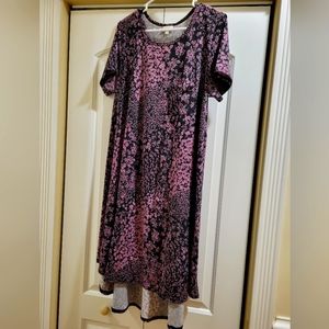 LulaRoe Purple Floral Print Carly Dress